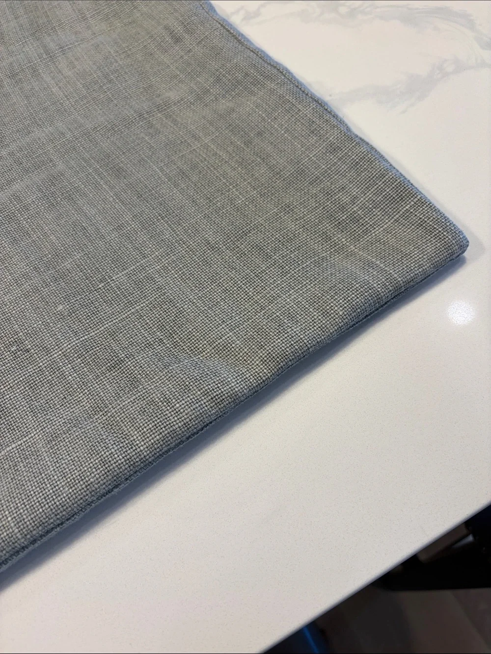 Pottery Barn Mineral Blue/light gray Belgian Linen Pillow Cover 24 x 24”